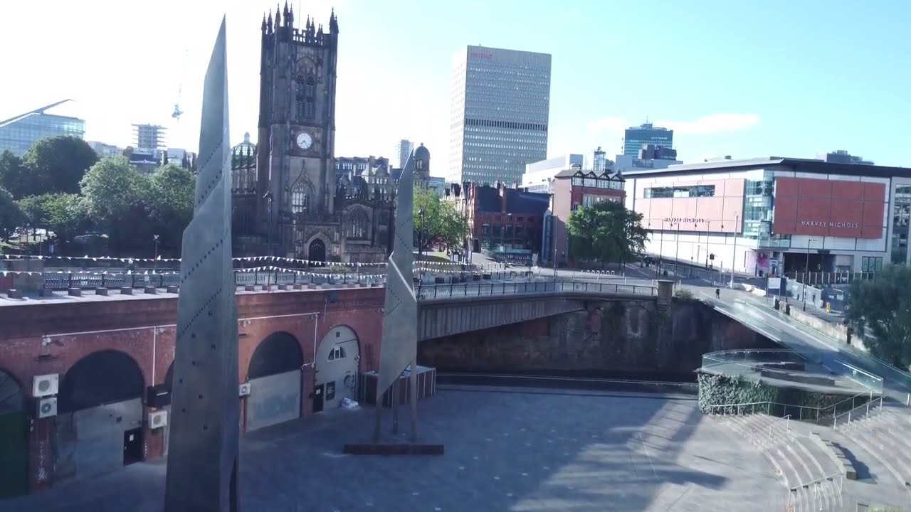 Manchester Cathedral and Victoria bridge