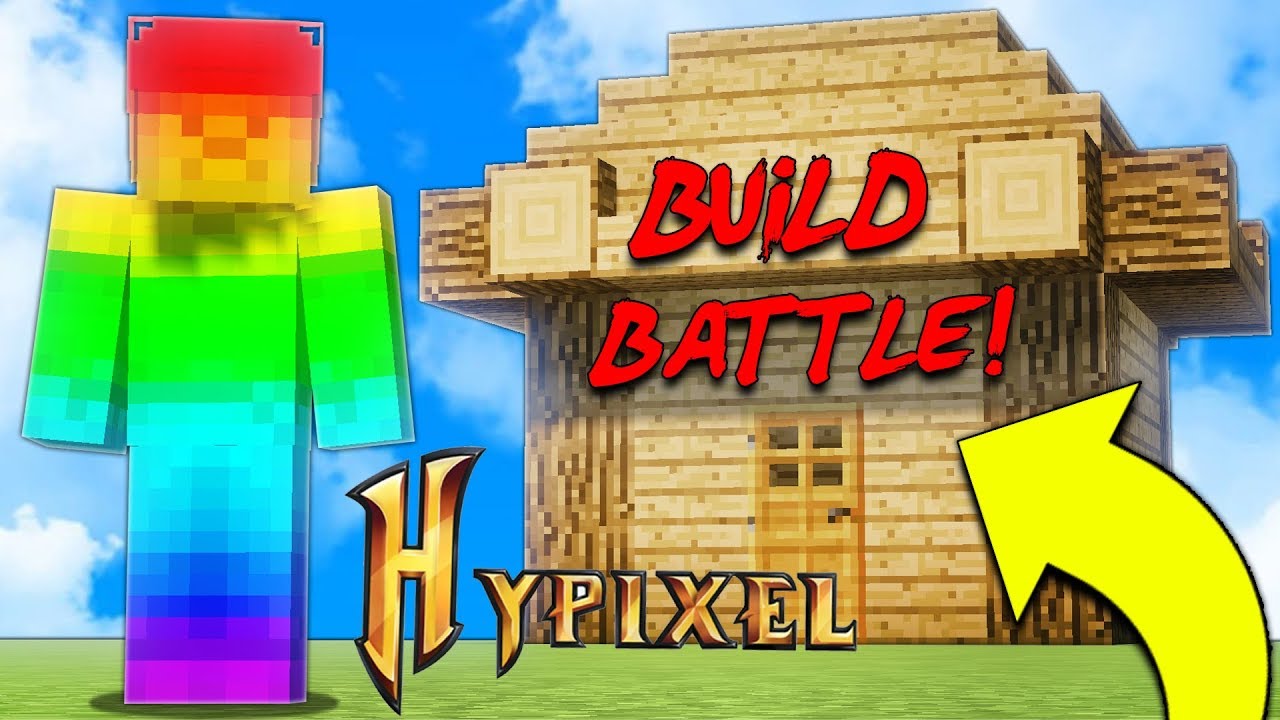 RAINBOW STEVE TELEPORTED TO BUILD BATTLE ON HYPIXEL!