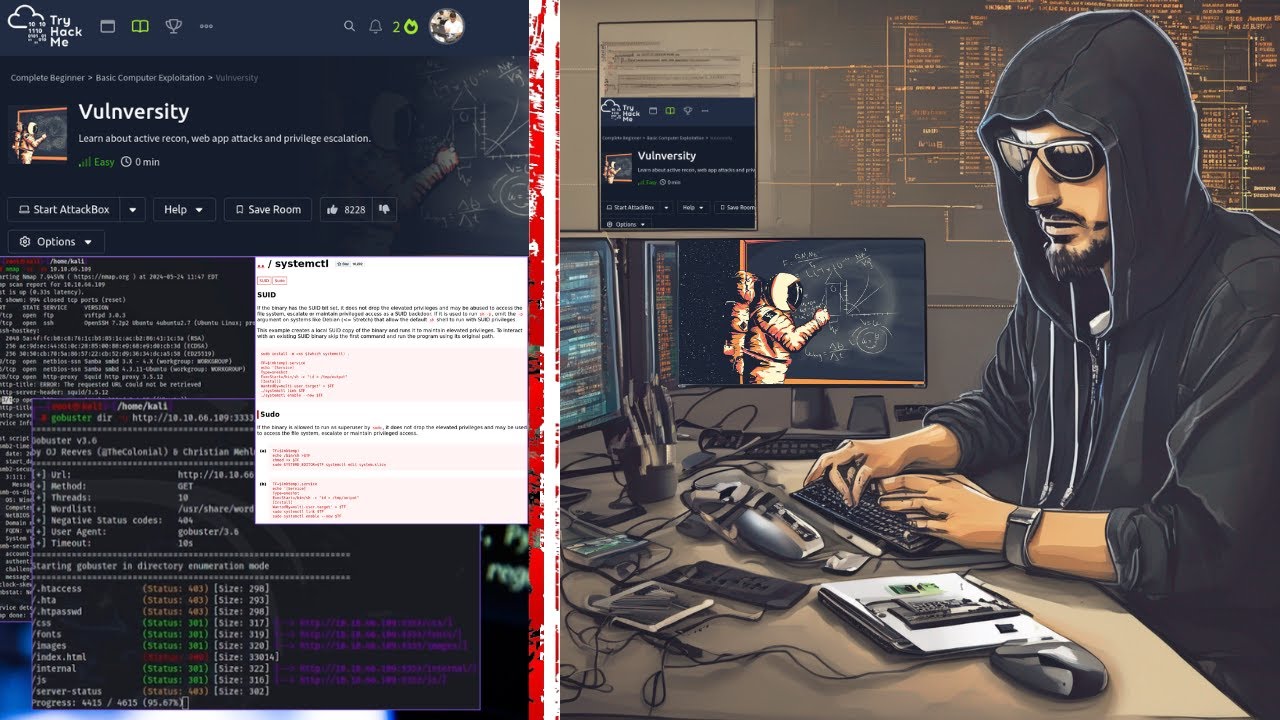 اختراق ورفع صلاحيات على نظام Ubuntu ( حل تحدي Vulnversity ) من موقع TryHackMe