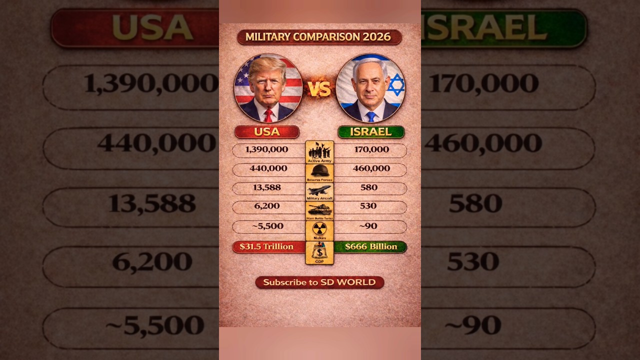 USA vs. Israel Military Comparison 🪖 #trump#us#israel#war#ww3#shorts