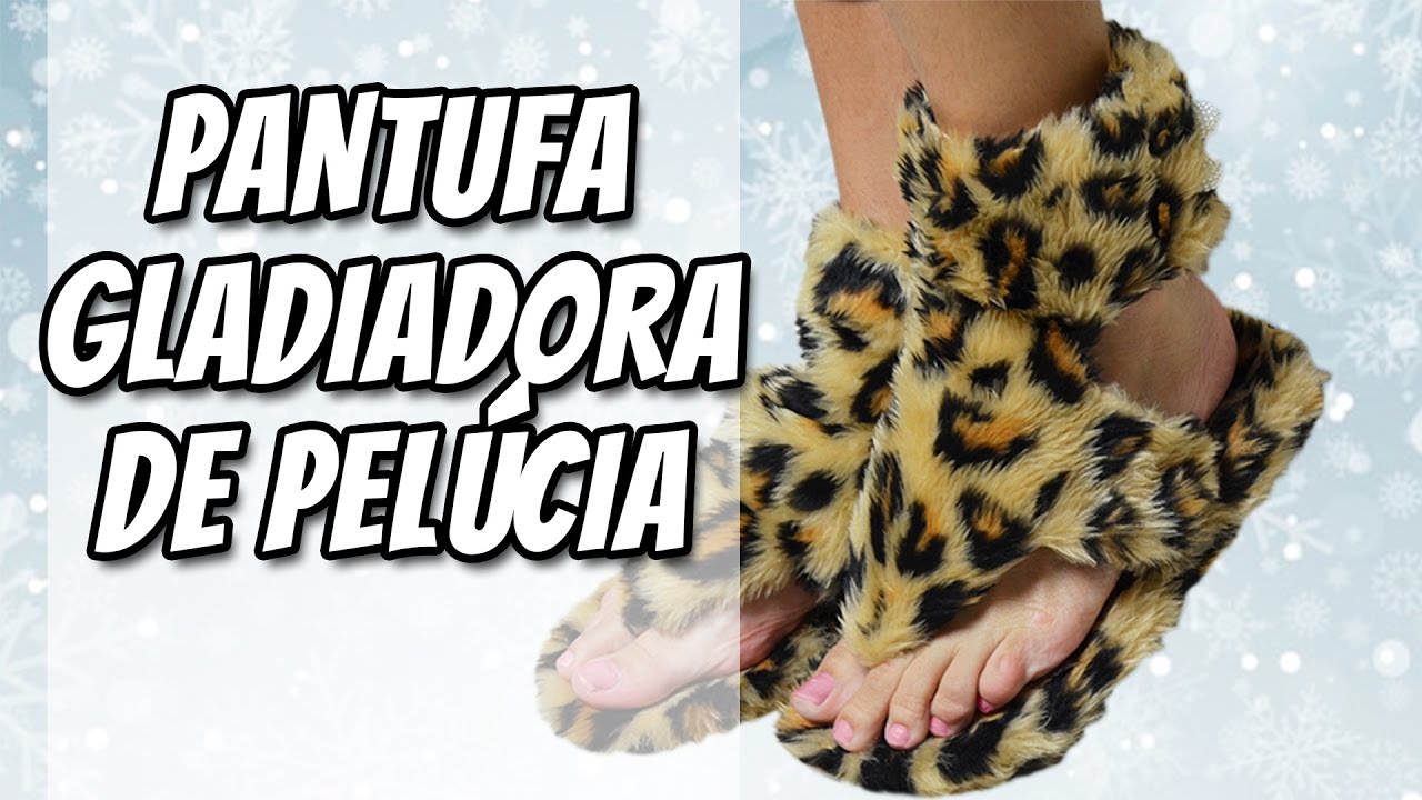 Chinelo Pantufa Gladiadora de Pelúcia