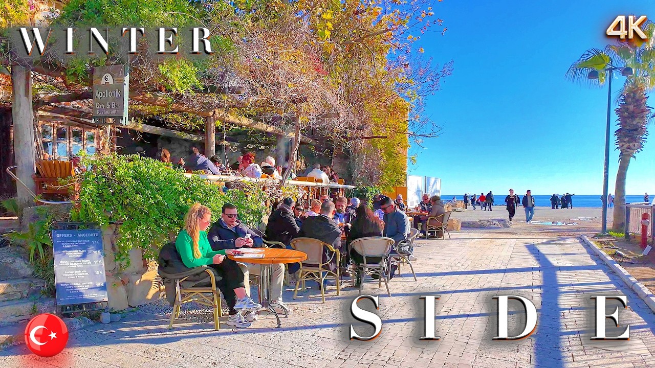 Antalya SIDE 📍 Old Town & Harbor in Winter 🇹🇷 TURKIYE 4K Walking Tour #turkey #side #antalya