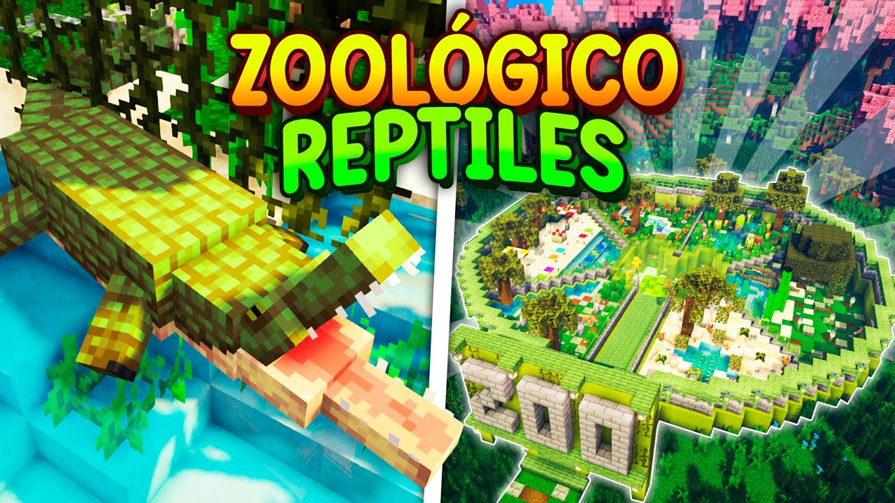 Construí un MEGA ZOOLÓGICO con REPTILES en MINECRAFT 🐊🐢