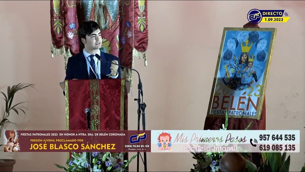 FIESTAS PATRONALES 2023, PREGÓN JUVENIL PROCLAMADO POR D. JOSÉ BLASCO SÁNCHEZ