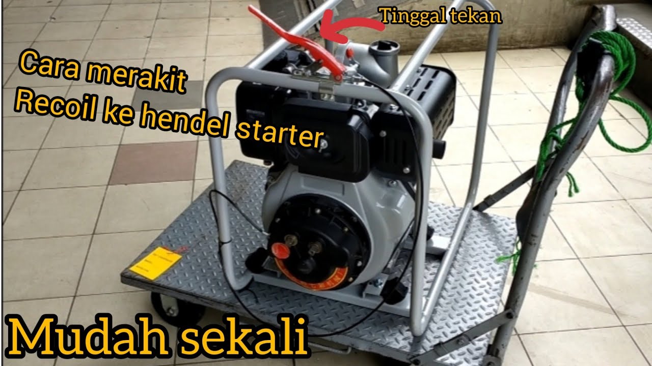 cara merakit recoil ke hendel starter dengan mudah #pompa_air #waterpum #cara_mudah_rakit_pompa_air