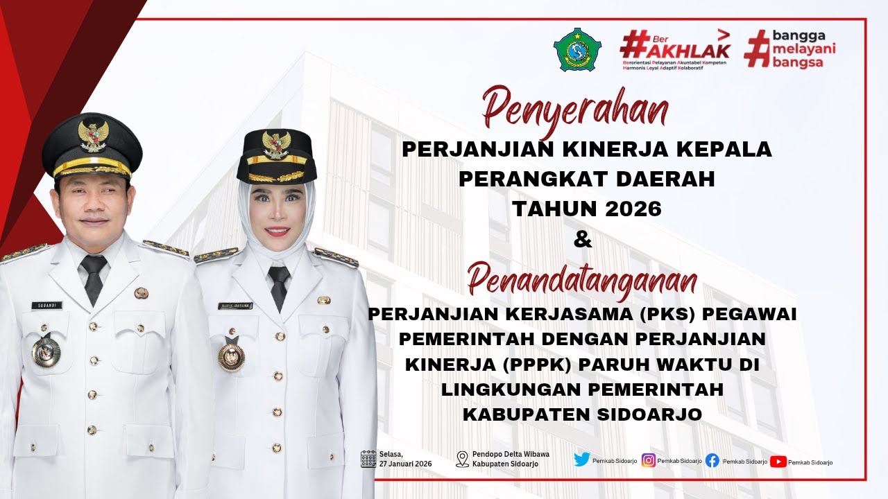 🔴 Live - Penyerahan Perjanjian Kinerja Kepala Perangkat Daerah Tahun 2026
