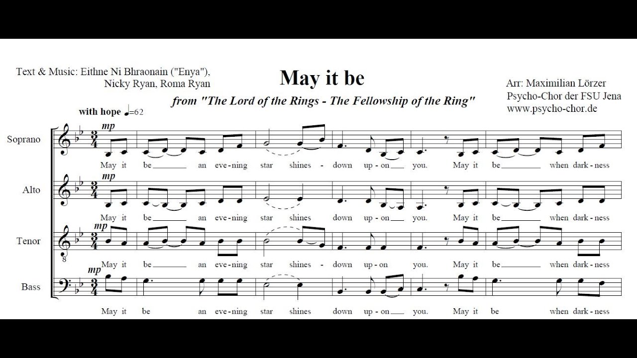 May it be (Enya; The Lord of the Rings) - Psycho-Chor der Uni Jena