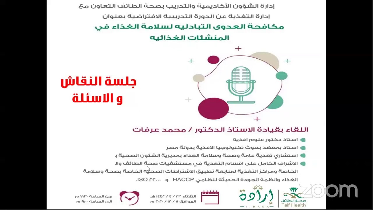 مكافحة العدوى التبادليه لسلامة الغذاء في المنشئات الغذائيه