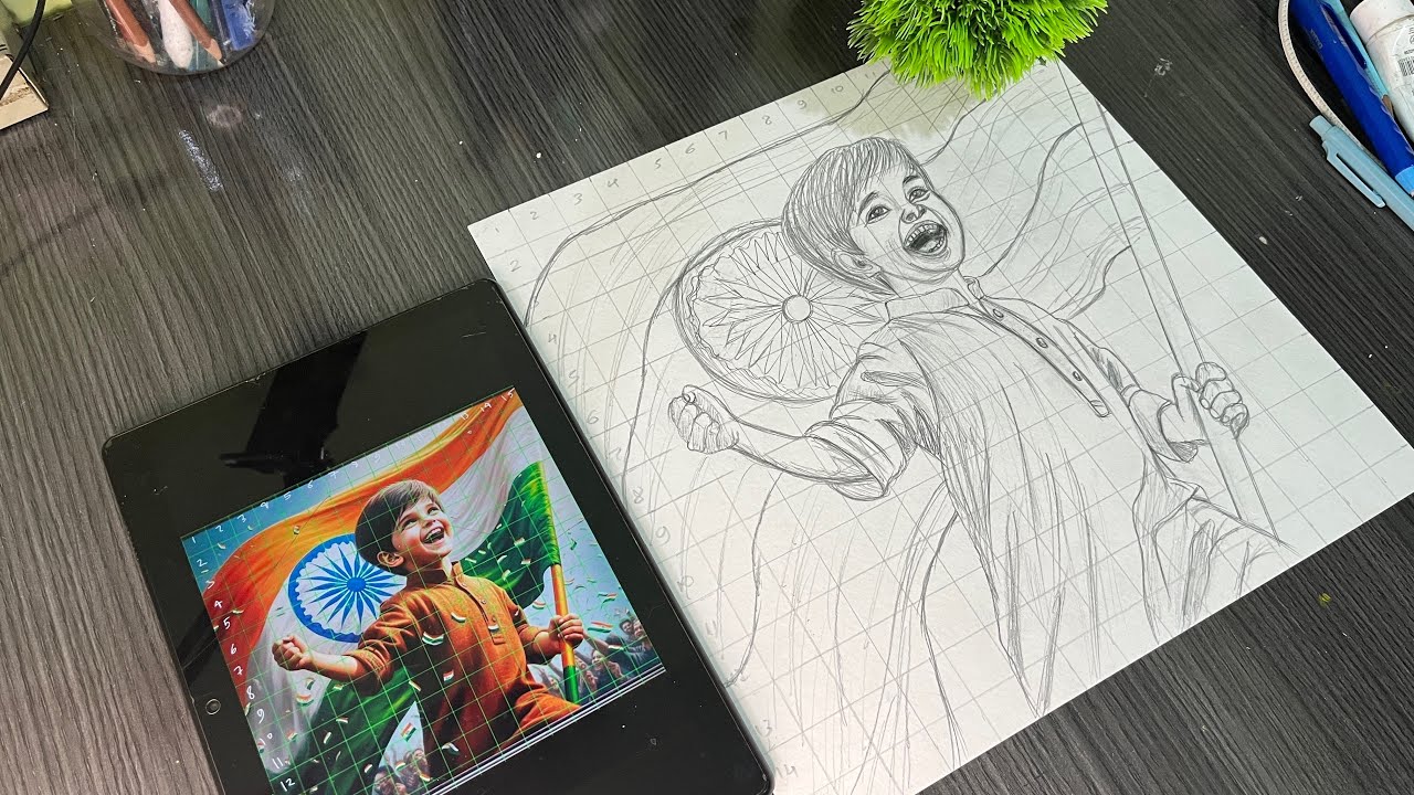 How to draw Republic Day art step by step 🥰#viralvideo #youtubevideo #india #republicday #drawing 