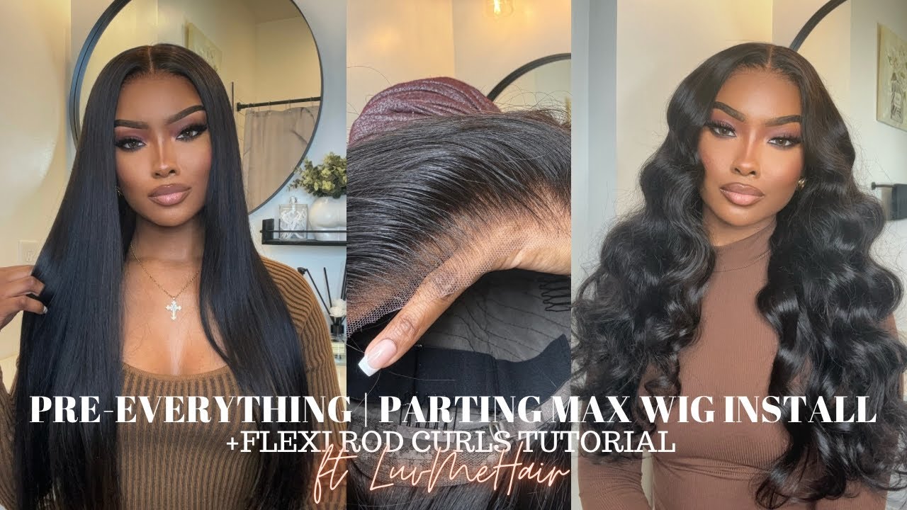 READY TO WEAR WIG INSTALL + FLEXI ROD CURLS TUTORIAL | Preplucked + Prebleached Knots ft LUVME HAIR