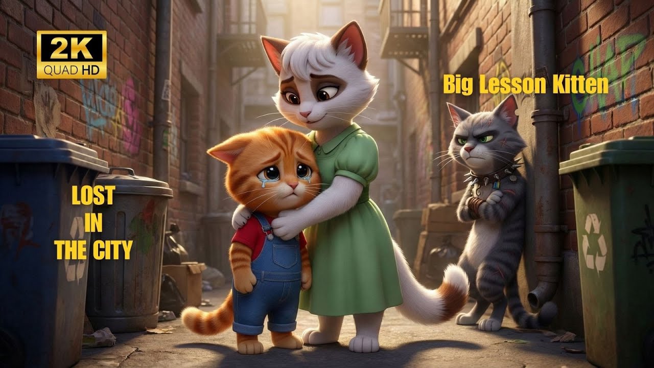 Cat Story:Mama Cat Find Baby Cat Lost in the City🏙️A Lesson Kitten When Baby Cat Rescued By Mama Cat
