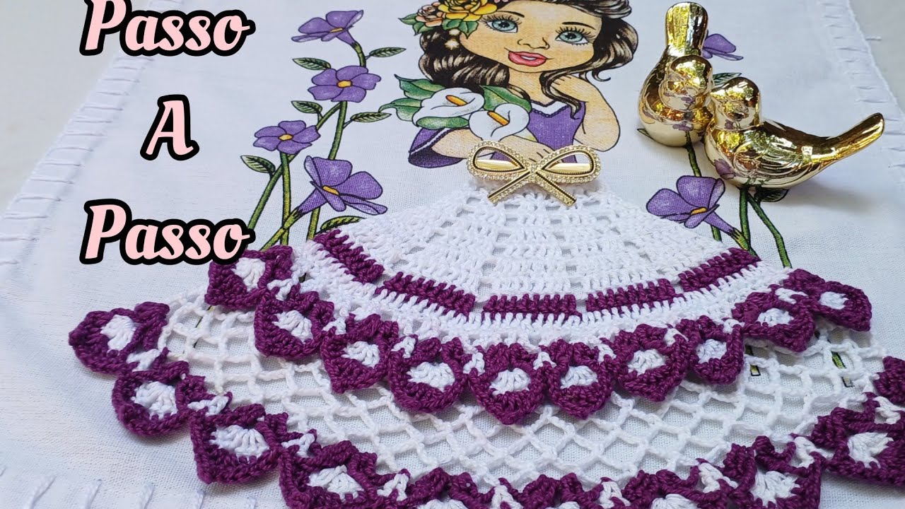 Sainha de crochê para pano de prato econômica Passo a passo #Crochet #crochê 