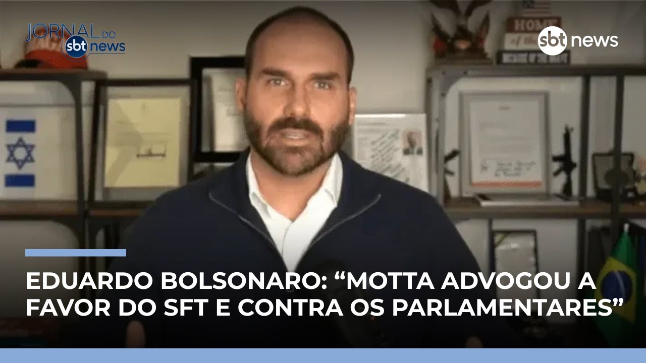 Eduardo Bolsonaro diz que STF pressionou Motta a decidir pela cassa&ccedil;&atilde;o via Mesa | #JornalDoSBTNews