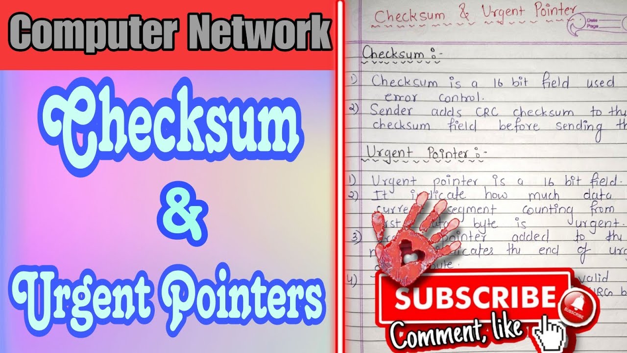 Checksum & Urgent Pointer Field in TCP Header Explained 🌐 | #ComputerNetwork