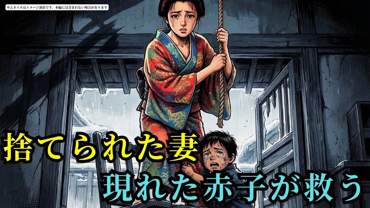 不妊を理由に10年で夫から捨てられた一人の貧しい女性。荒れ寺で自害を試みるも、突如現れた赤子が彼女の運命を激変させる！(AIフィクション) | 野談 | 伝説 | 昔話 | 説話 | 民話