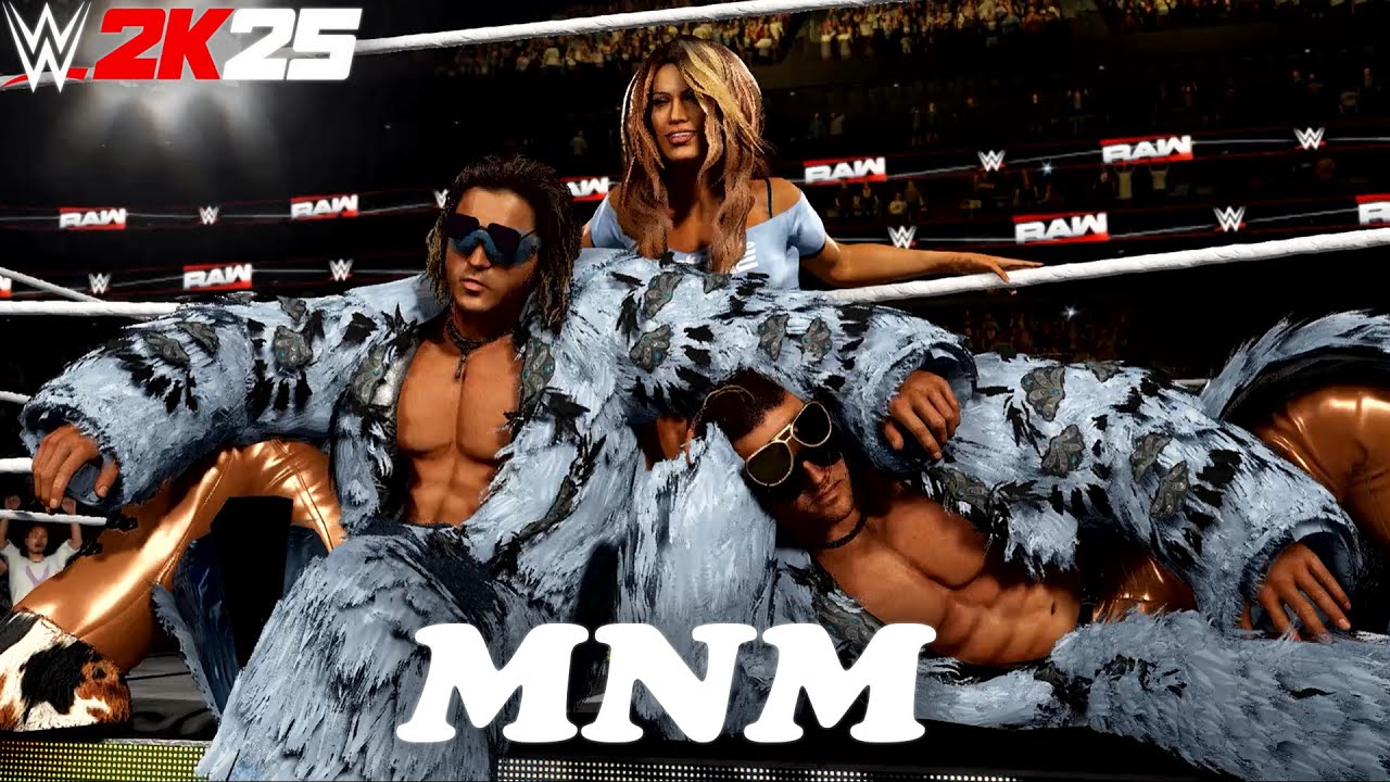 WWE 2K25 MNM (Джонни Нитро, Мелина и Джои Меркьюри) Выход в командном бою с графикой и музыкально...