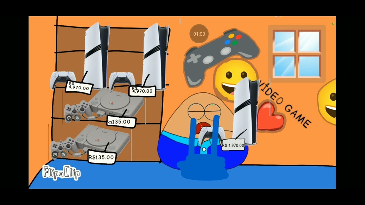 O pou foi mal educado na loja de videogames e ficou cinco dias de castigo