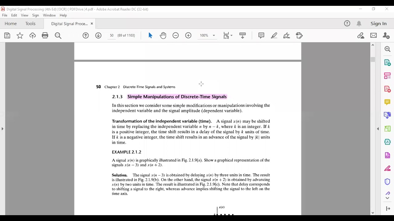Simple manipulation of discrete time signals