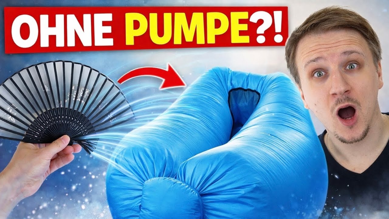 Diese Luftmatratze kann man mit einem Handf&auml;cher aufpusten!🤯