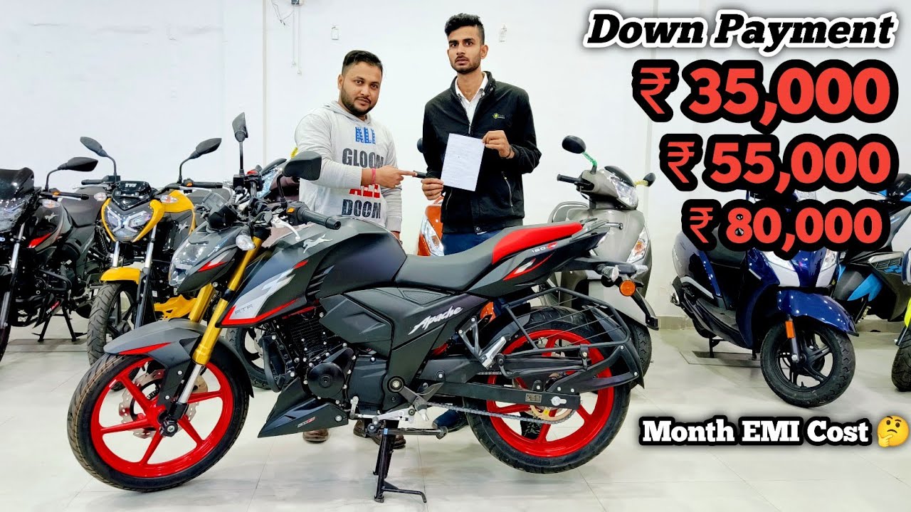 New Tvs Apache RTR 160 4V USD Forks || Down Payment & Month EMI Cost || ROI % || Loan Detailed