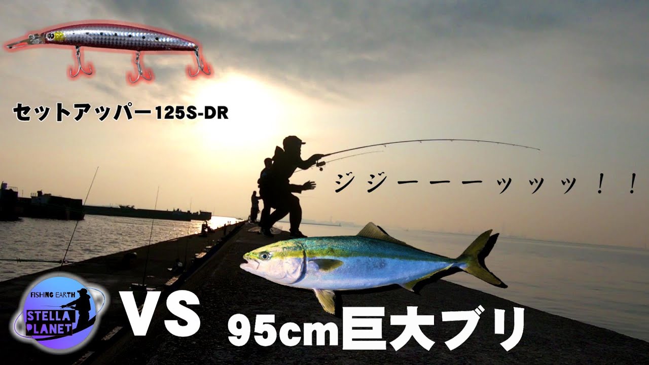【衝撃】武庫川一文字で95cmの巨大ブリが釣れた！セットアッパー最強ルアー！