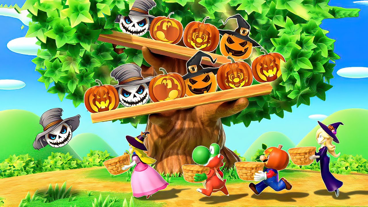 Mario Party Switch Minigames - Mario Vs Yoshi Vs Peach Vs Rosalina (Halloween Customes)