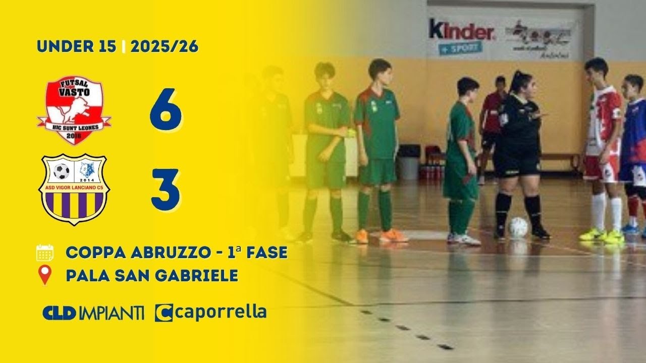 U15 | Futsal Vasto - Vigor Lanciano 6-3 (Gol & Highlights) | 1ª Fase Coppa Abruzzo 2025/26