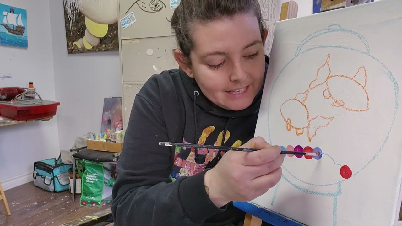 Goldfish & Gumballs - LIVE Recorded Step by Step Acrylic Paint Class for Kids at Creative Barracks