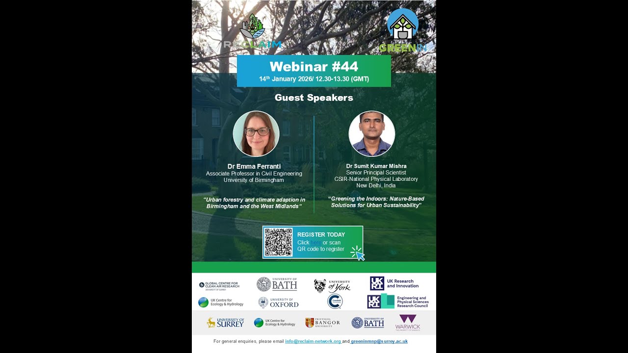 Webinar #44 - Urban forestry and climate adaption & the Indoor Green Environment