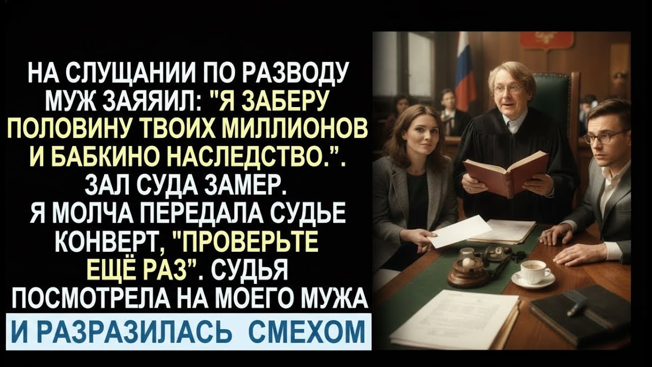 Муж решил забрать всё на разводе… но мой конверт превратил заседание в комедию!