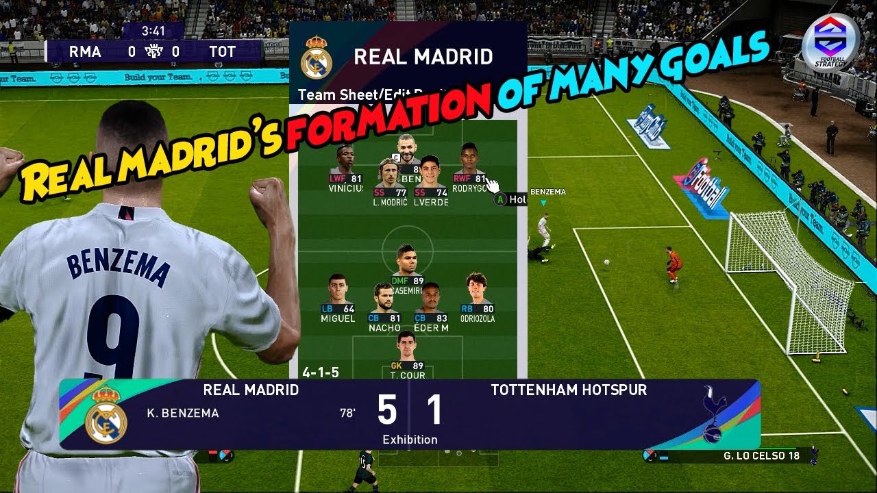 Real madrid's formation of many goals - eFootball PES 2021