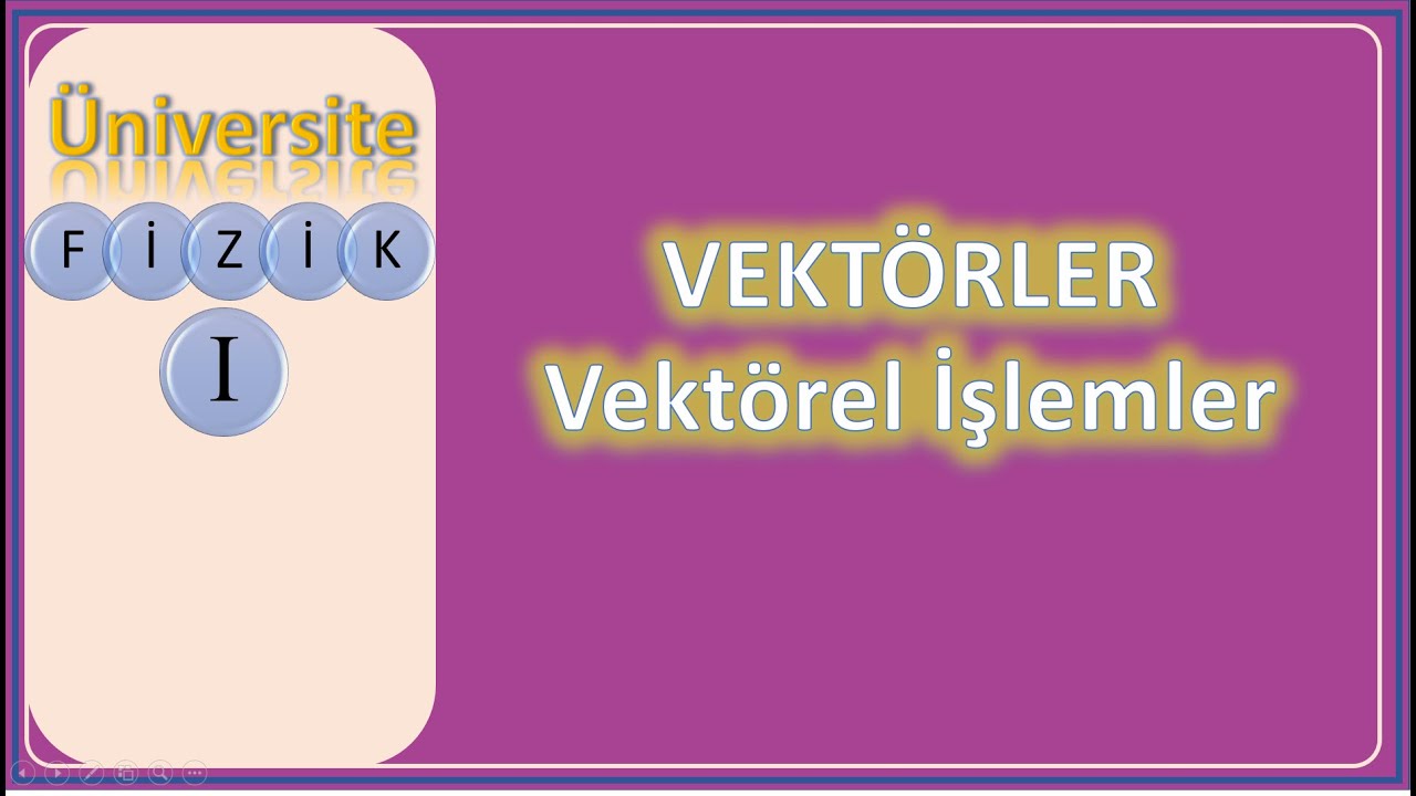 Fizik 1: Vektörler | Vektörel İşlemler