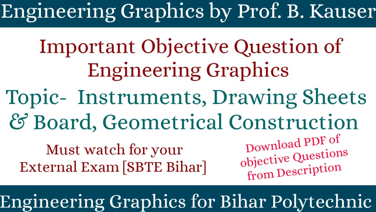 Objective Questions of Engineering Graphics | Basic Questions of Engineering Graphics | SBTE Bihar