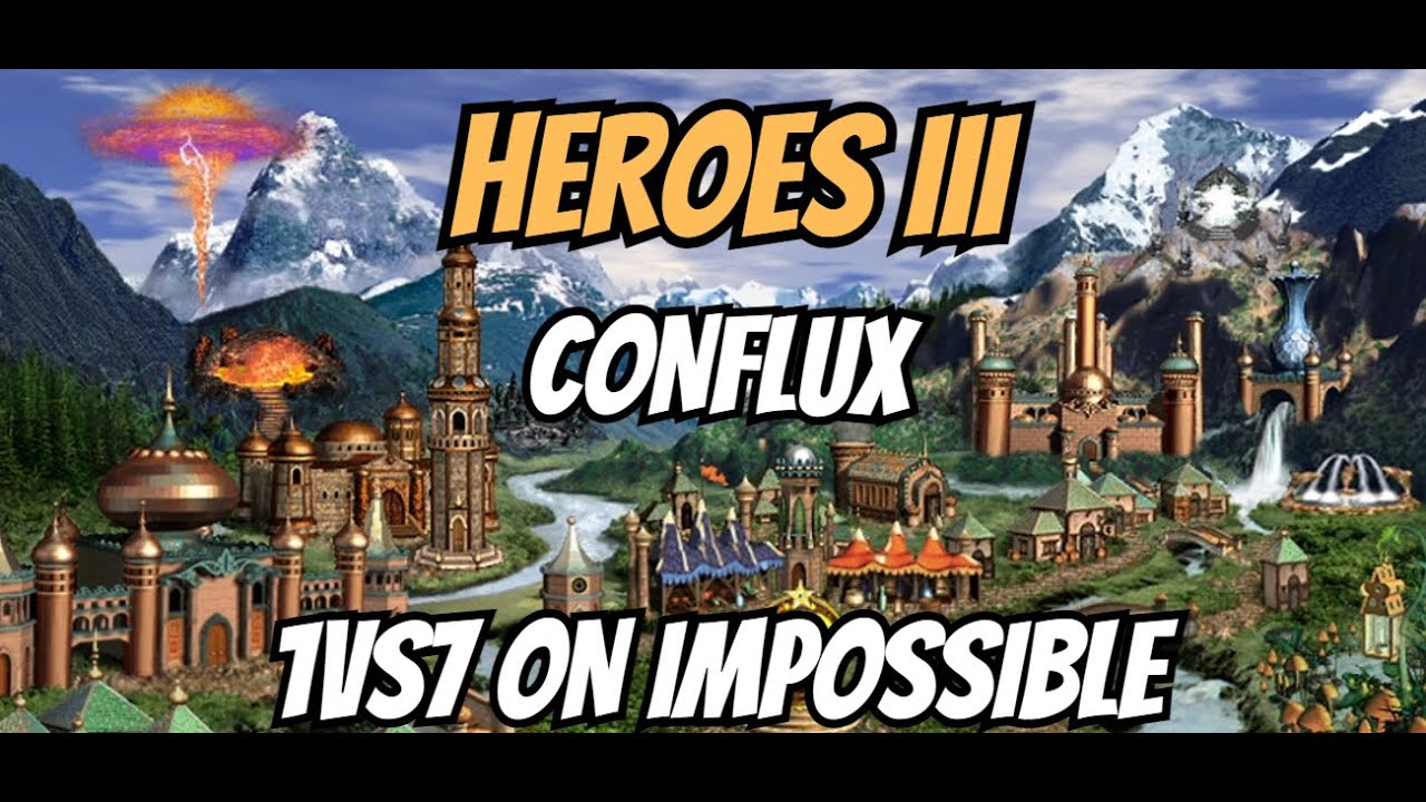 Heroes 3 Horn of the Abyss - Conflux Town | 1vs7 on Impossible