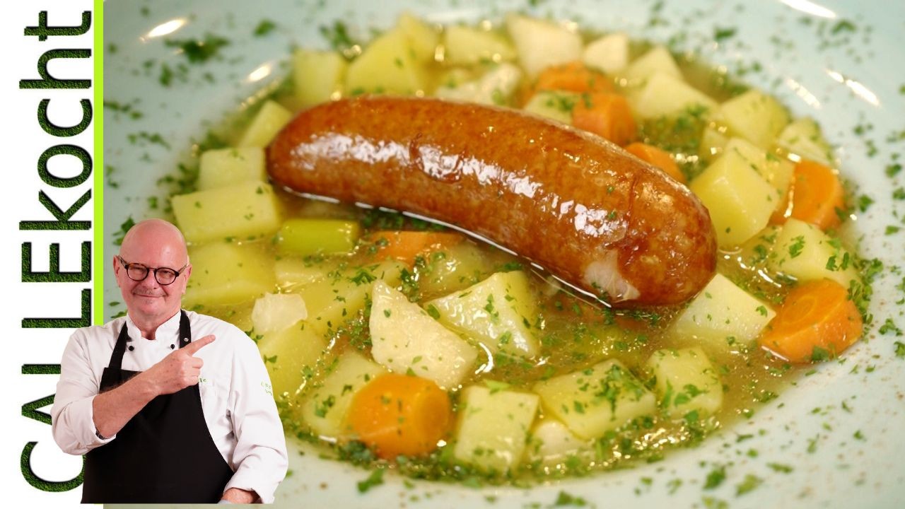 Holsteiner Kartoffelsuppe - Der wahre Kartoffeleintopf mit Mettenden.