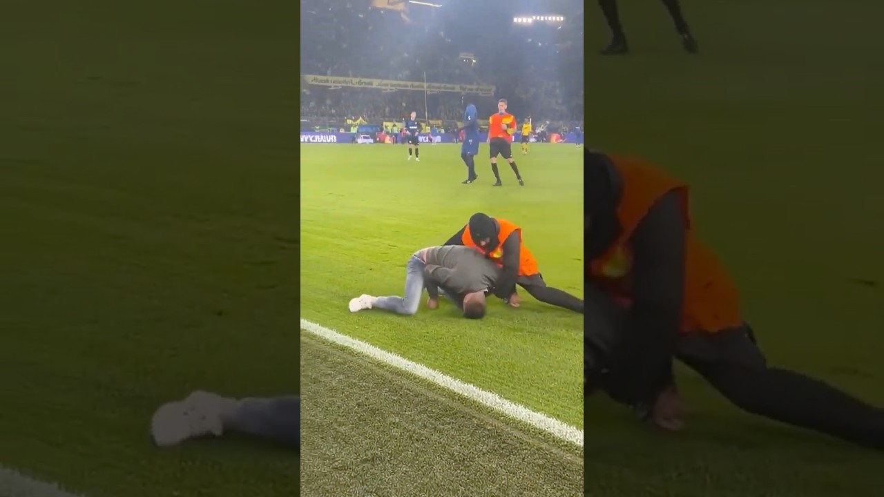 Pitch Invader Slips and Falls in Dortmund vs Inter Game 😂