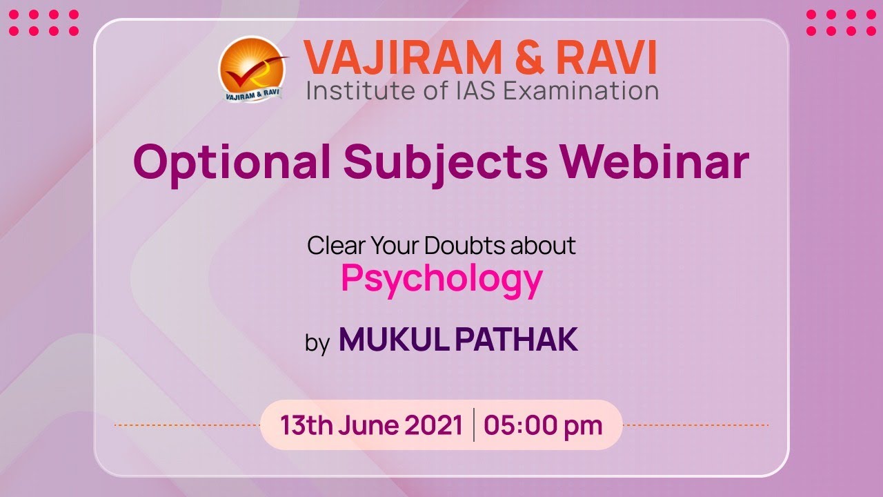 Optional Webinar Session (Psychology) 2021