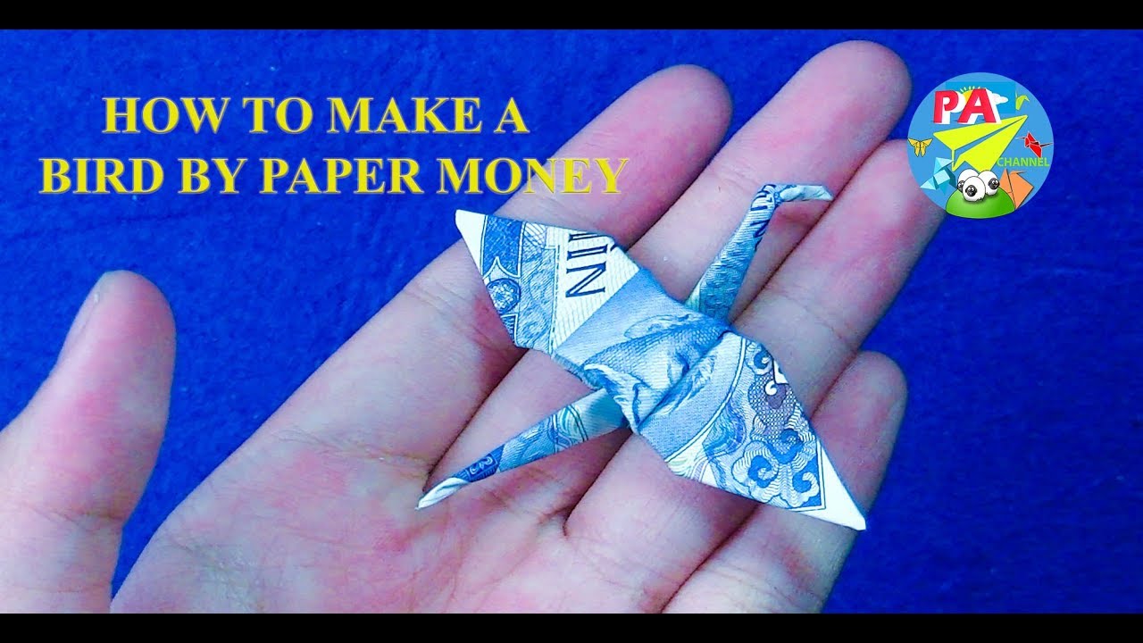 Money Origami|Hướng dẫn gấp chim hạc bằng tiền giấy