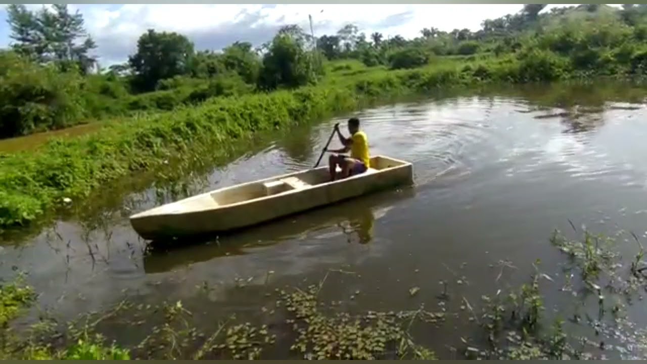 Barco de Isopor e Fibra de Vidro. Parte 4. Materiais para laminação + Testa na água.