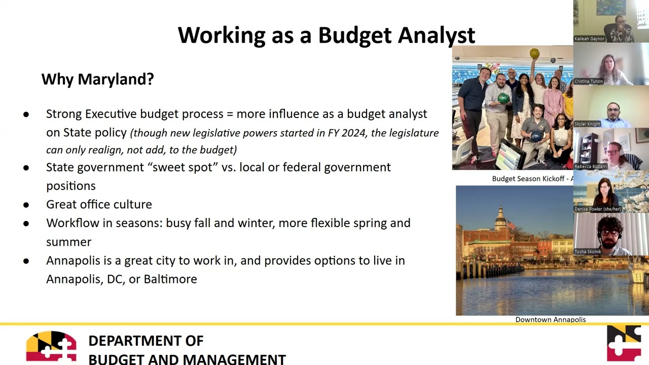 Maryland Department of Budget and Management Office of Budget Analysis