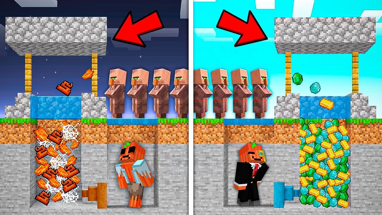 Evolucioné de Pozo de DESEOS POBRE a RICO en Minecraft!