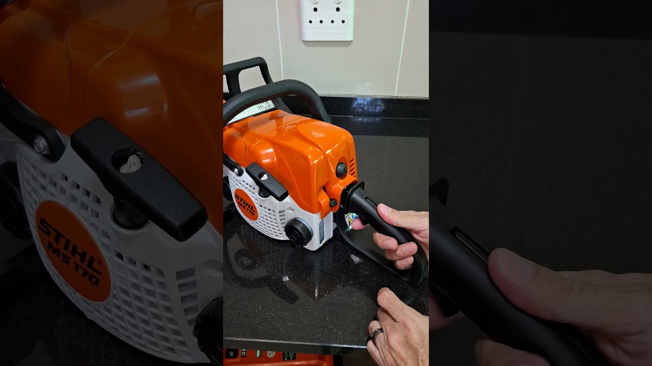 How to engage full choke for a 🥶 cold start on Stihl ms170 chainsaw #michaelstoolbench #stihl #ms170