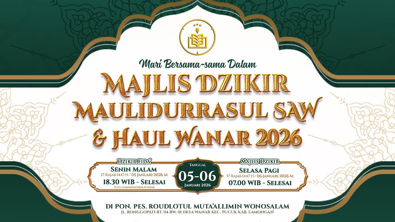 LIVE MAULIDURROSUL MUHAMMAD SAW DAN DZIKIR FIDA' HAUL WANAR // 5 JANUARI 2026