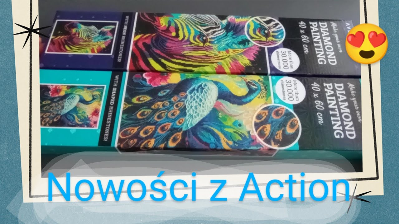Nowości z Action! Duże, piękne i tanie mozaiki diamentowe! 🦚#haftdiamentowy #diamondpainting