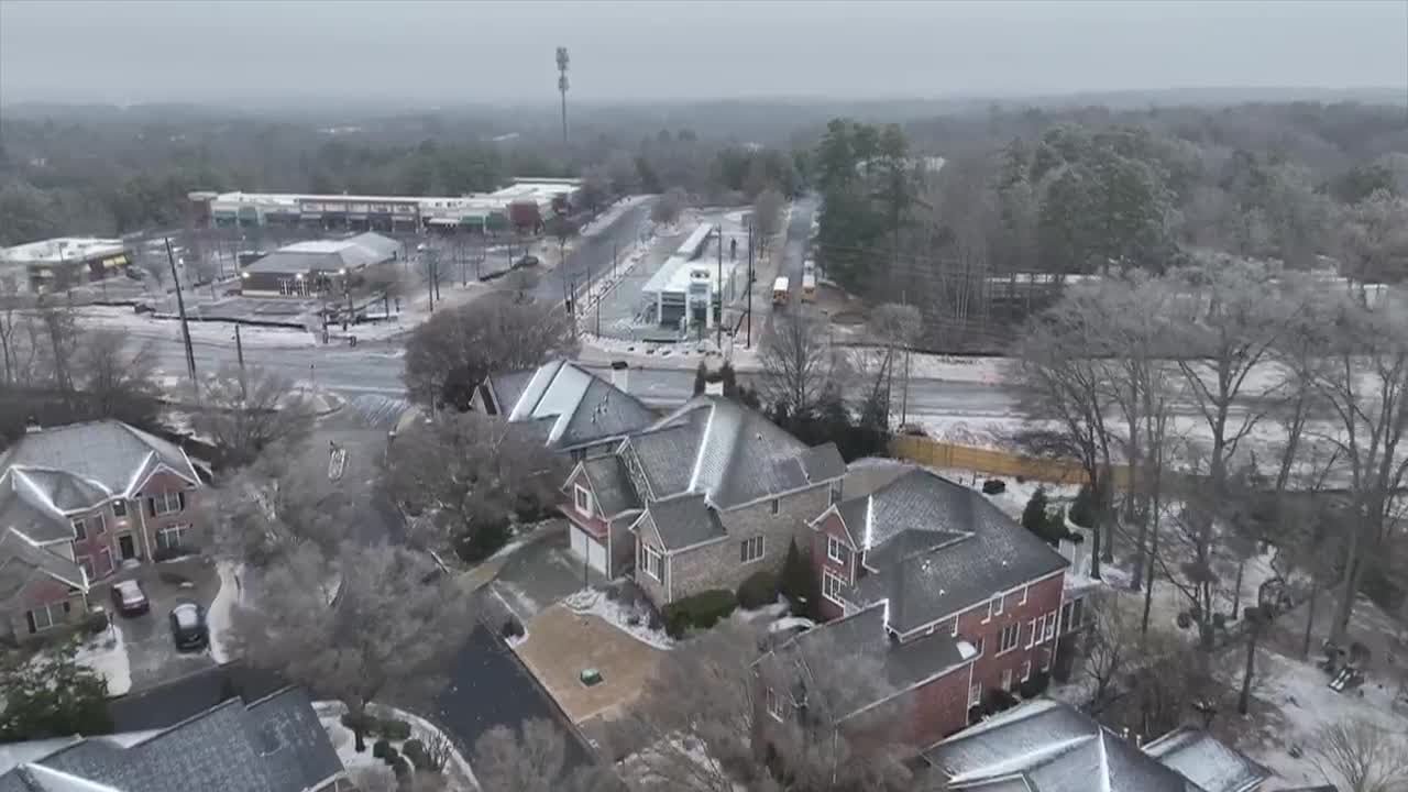 Ice Storm Drone Video | Alpharetta, Cumming and Johns Creek