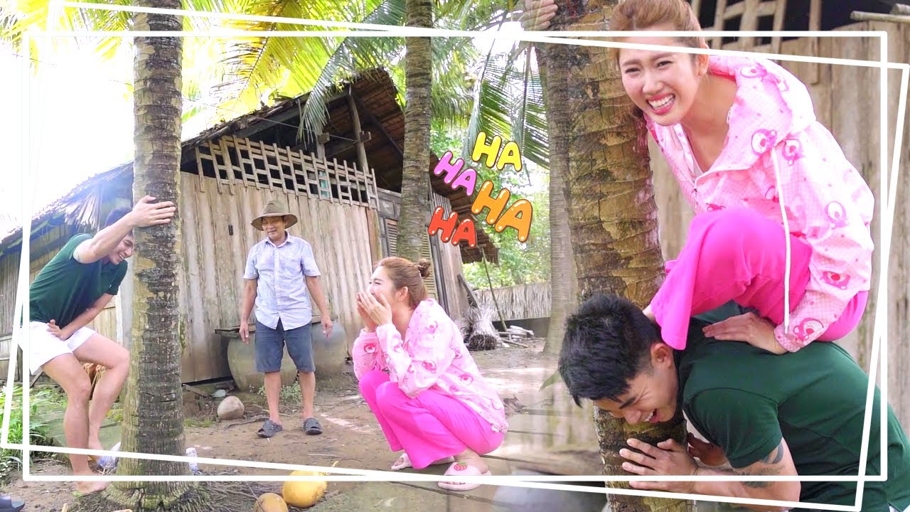 Thuý Ngân LEO CÂY HÁI DỨA và cái kết Jun Phạm "truỵ cột sống" khi cõng cười muốn ngục ngã ĐI ĐÂU ĐÓ