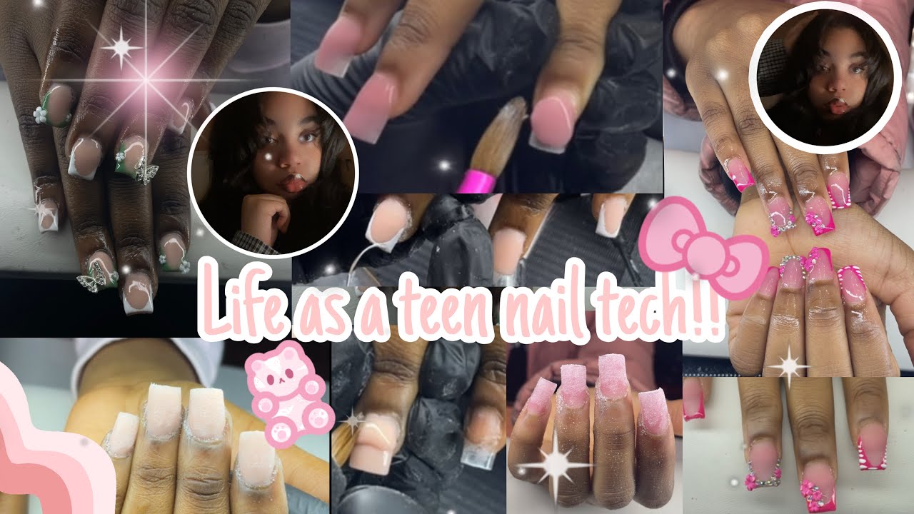 Life as a Teen Nail Tech!! *power went out before client,more of my life,bomb nails*😘😘💋❤️