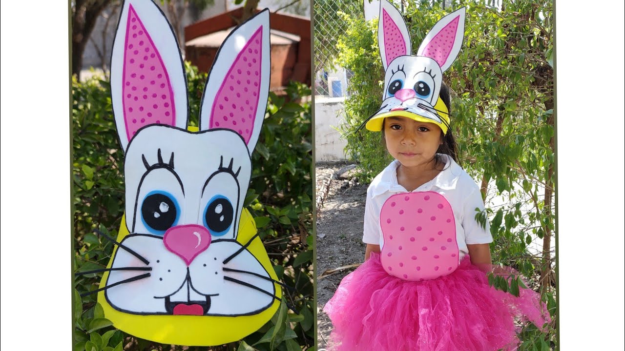 cómo realizar una gorra de conejo para primavera| disfraz de primavera| conejita de pascua|