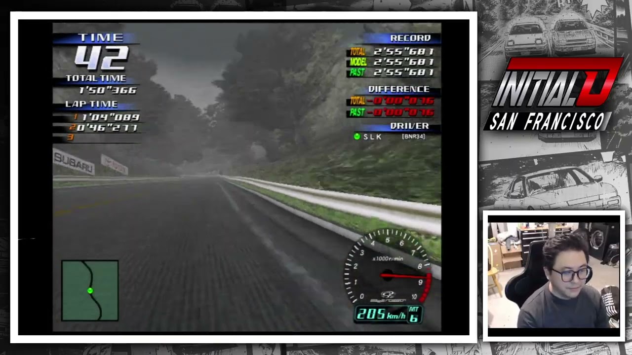 Initial D Arcade Stage Ver.3 — Time Attack SLK R34 Myogi CCW Wet 2'55