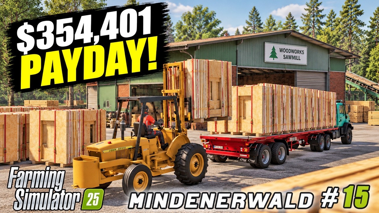 Our Sawmill Made $354,401! | Farming simulator 25 | From 0 to 10 Million | Timelapse #15